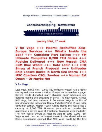 Jan Svendsen and Jan Tiedemann - Containership-Info