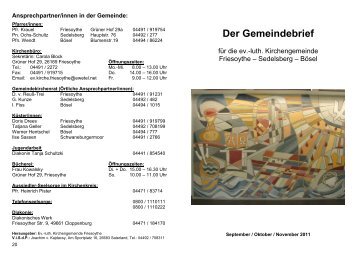 Der Gemeindebrief - Kirchengemeinde