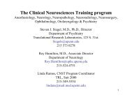 The Clinical Neurosciences Training program - University of ...
