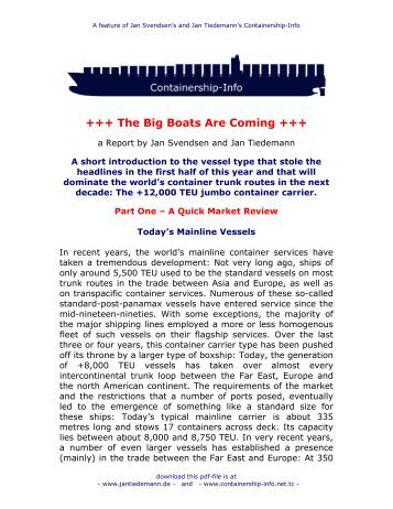 The Big Boats Are Coming - Containership-Info