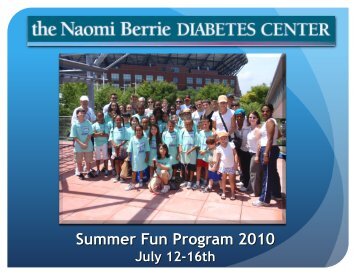The Naomi Berrie Diabetes Center Summer Fun Camp