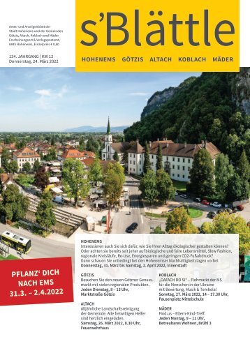 s'Blättle Nr. 12 - Do, 24. März 2022