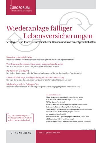 Wiederanlage fälliger Lebensversicherungen - mol consulting