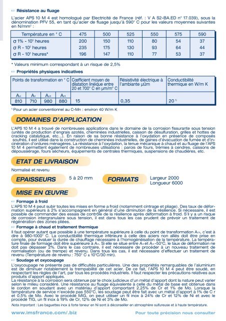 DOMAINES D'APPLICATION - IMS France