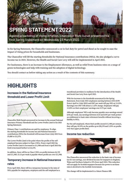 Spring Statement 2022