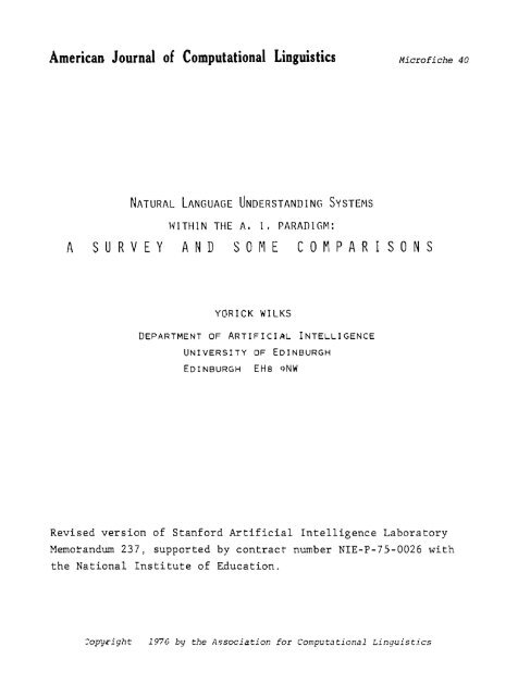 American Journal of Computational Linguistics