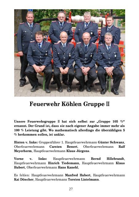 Feuerwehr Köhlen Gruppe I - Das Dorf Köhlen