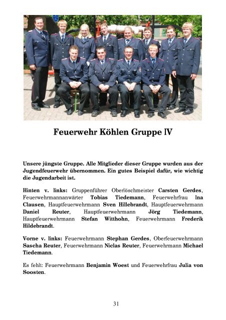 Feuerwehr Köhlen Gruppe I - Das Dorf Köhlen
