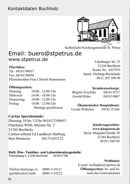 Pfarrbrief - Katholische Pfarrgemeinde St. Petrus Buchholz