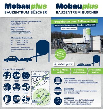 Betontankstelle Produktflyer