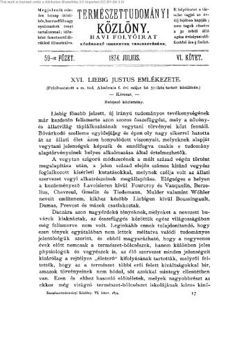 Természettudományi közlöny 6. kötet. 59. füzet (1874. július) - EPA