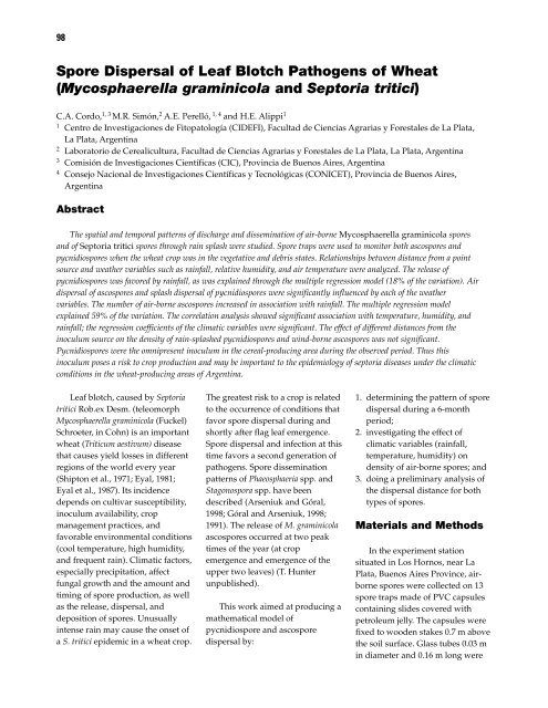 Septoria and Stagonospora Diseases of Cereals - CIMMYT ...