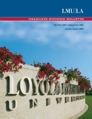 Graduate Division Bulletin - Loyola Marymount University