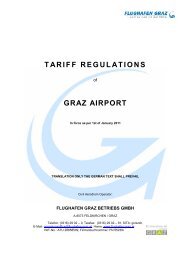 TARIFF REGULATIONS GRAZ AIRPORT - Flughafen Graz