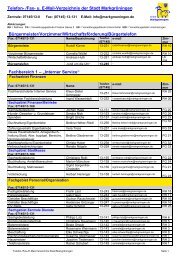 Telefon-/Fax-/E-mailverzeichnis (PDF) - Stadt Markgröningen