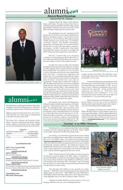 Alumni News Fall 07F.P65 - Morrisville State College