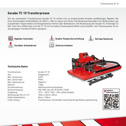 Secabo TC 7 Transferpresse