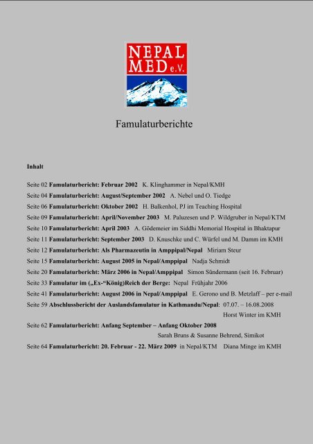 Berichte Als Pdf Dokument Nepalmed De