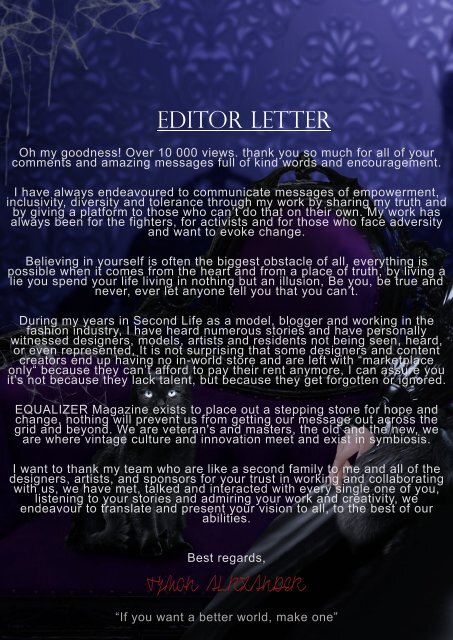 EQUALIZER  MAGAZINE  SECONDLIFE MARCH Edition