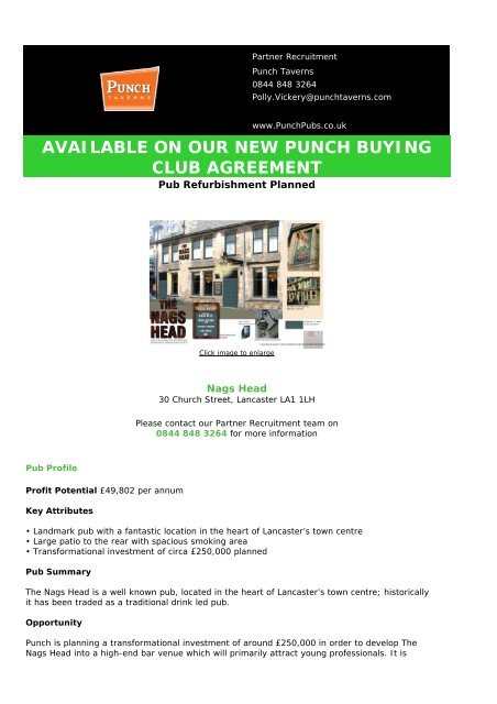 AVAILABLE ON OUR NEW PUNCH BUYING CLUB AGREEMENT