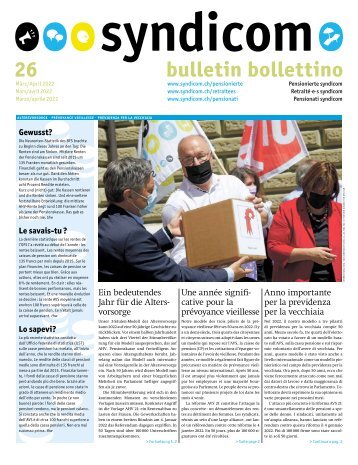 syndicom Bulletin / bulletin / Bollettino 26