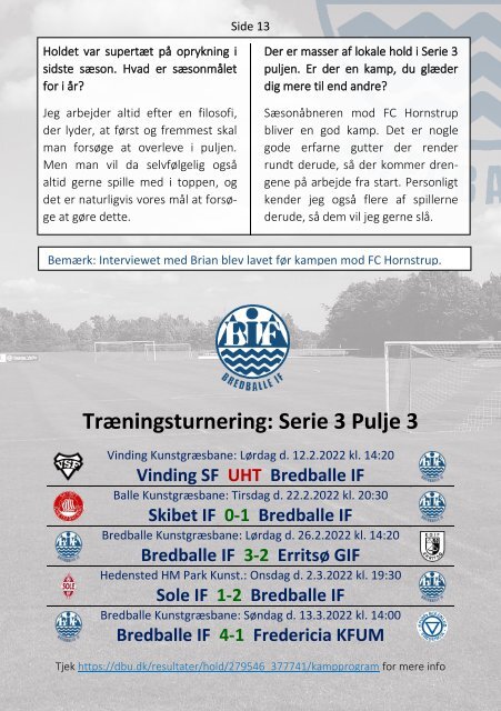 2022 - Nr. 02 - Bredballe IF - Stavtrup IF - 020422