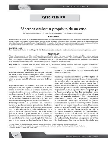 Páncreas anular: a propósito de un caso - Revistas Bolivianas