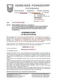 KUNDMACHUNG zur Bauverhandlung - Gemeinde Fohnsdorf