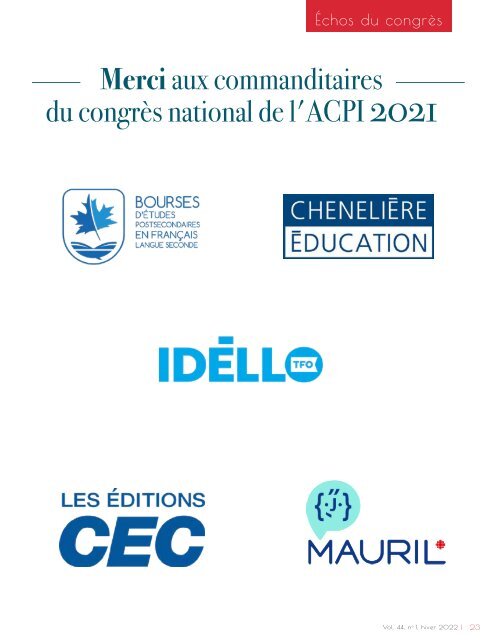 VOL44_no1_Hiver2022_Échos du Congrès