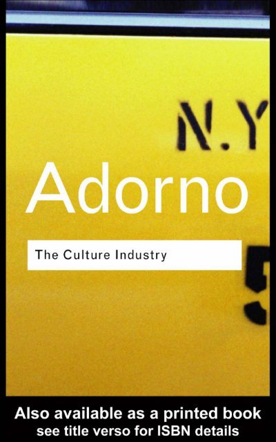 3 culture industry reconsidered - ImagoMundi