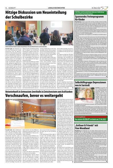 KLEEBLATT Osterausgabe 30.3.2022