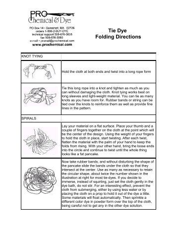 Tie Dye Folding Directions - PRO Chemical & Dye