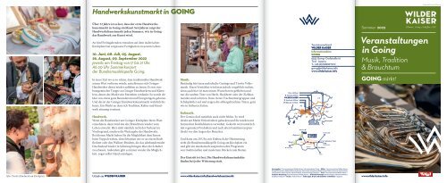 Flyer Veranstaltungen in Going Sommer 2022