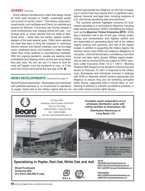 National Hardwood Magazine - April 2022