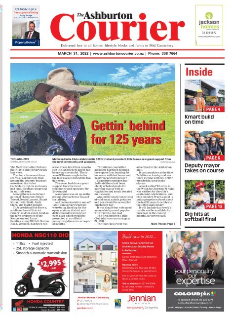 Ashburton Courier: March 31, 2022