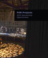 PAR-Projects 2022 Sponsorship Packet