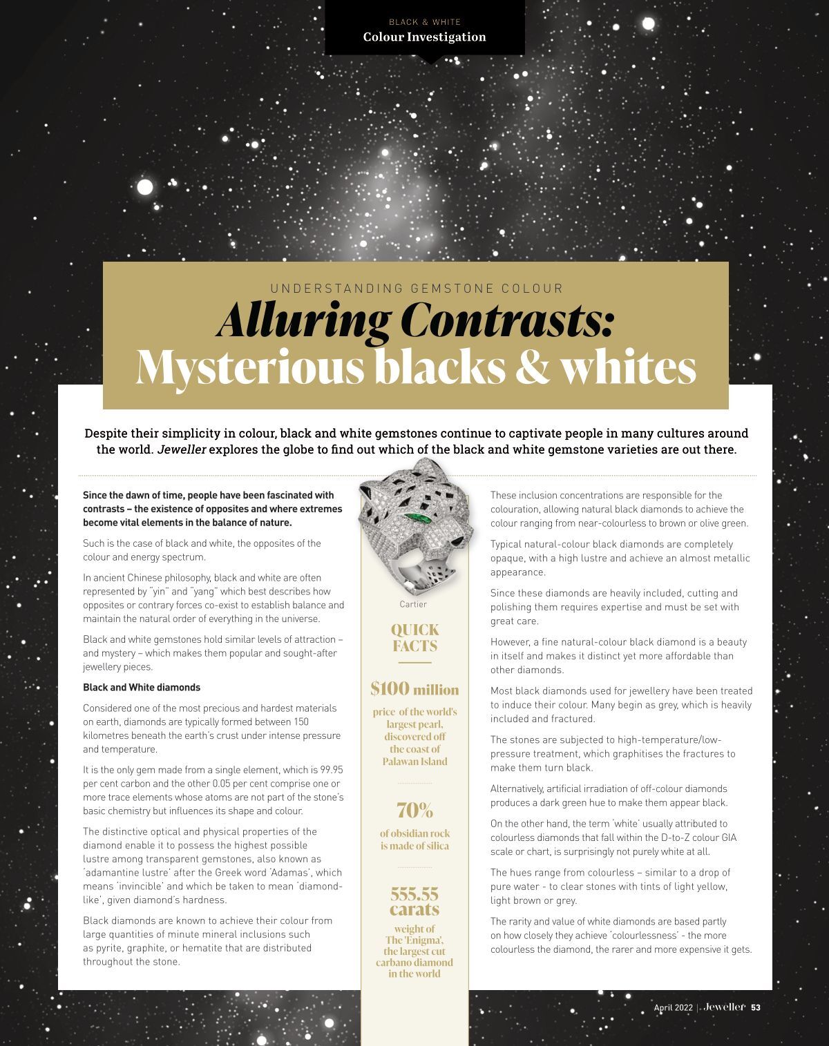 The Gem Quarter: Alluring Contrasts – mysterious blacks and whites -  Jeweller Magazine: Jewellery News and Trends