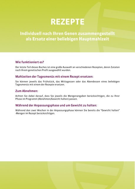 ProVitalDNA - Rezeptbuch zum Weight Sensor