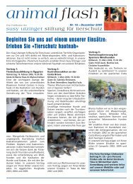 animal flash - Susy Utzinger Stiftung für Tierschutz