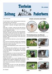 Tier - Patenschaft - Tierheim Paderborn