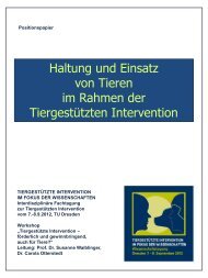 Haltung und Einsatz von Tieren im Rahmen der Tiergestützten ...