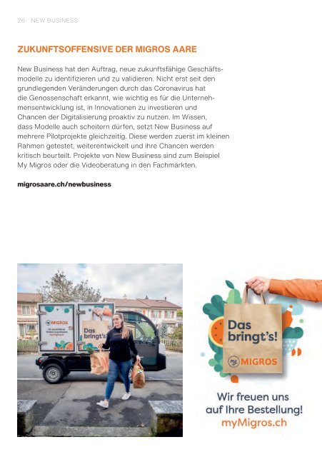 Geschäftsbericht der Migros Aare 2020