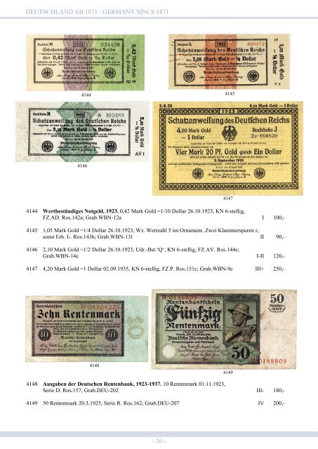 99. Auktion - Banknoten & Notgeld - Emporium Hamburg