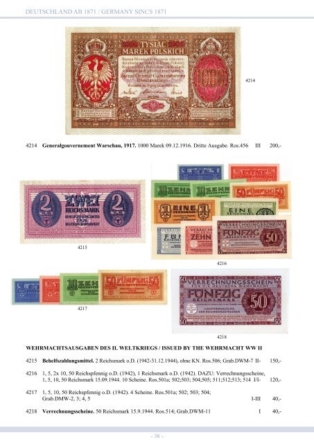 99. Auktion - Banknoten & Notgeld - Emporium Hamburg