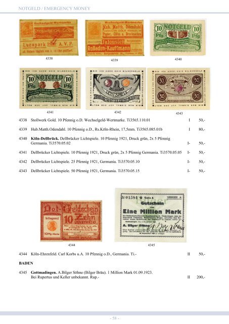 99. Auktion - Banknoten & Notgeld - Emporium Hamburg