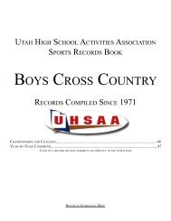 BOYS CROSS COUNTRY - Utah High School Activities Association