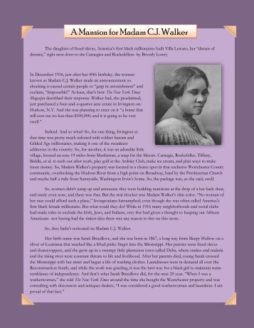 A Mansion for Madam C.J. Walker - Blue Grass Trust for Historic ...