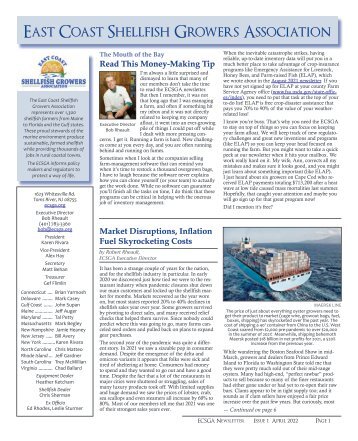 East Coast Shellfish Growers Association April 2022 Newsletter