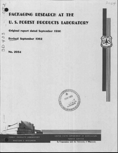 PACKAGING RIESEARCI1 AT TIME U. S. FOREST PRODUCTS ...