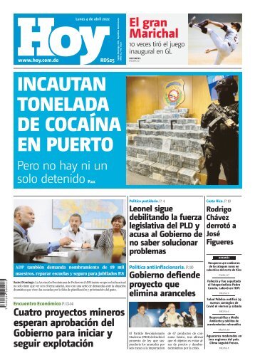 Edición impresa, lunes 04 de abril de 2022